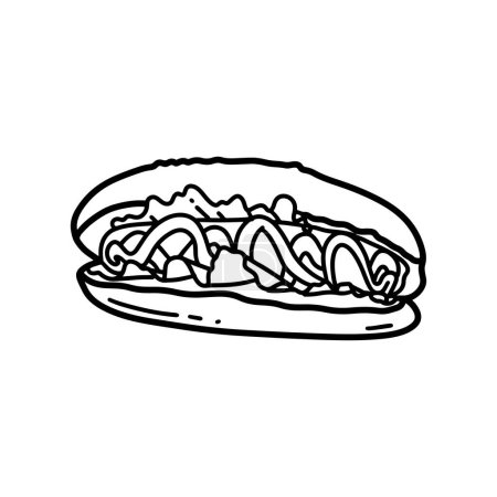 Photo for Outline Handdrawn Mexican cuisine illustration Line Art Cartoon - Royalty Free Image