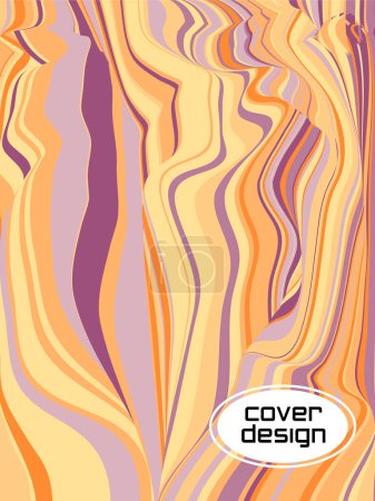 Ilustración de Colorful wavy stripes pattern. Minimalist design. Advertising banner, billboard or card decorative striped background graphic design - Imagen libre de derechos