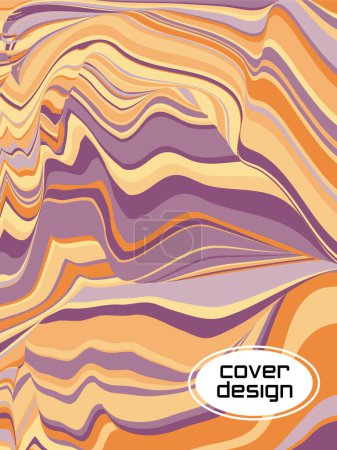 Illustration for Colorful wavy stripes.  Halftone stripes texture cover page layout templates set. Report covers graphic design, business brochure pages corporate templates. - Royalty Free Image