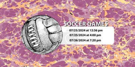 Soccer ball in vintage style. Creative concept for football season championship idea. Marble textures that are perfect for both print and web.