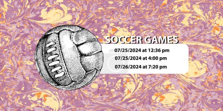 Soccer ball in vintage style. Creative concept for football season championship idea. Marble textures that are perfect for both print and web.