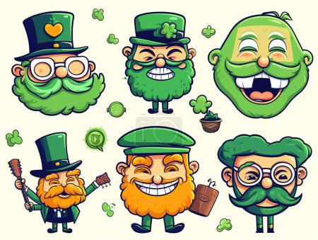 St. Patricks Day vector design elements set. St Patricks day traditional symbol set illustration cut out isolated background.