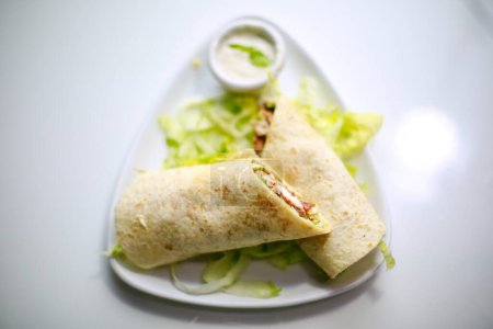 Photo for Arabic style Falafel Wrap. Selective focus - Royalty Free Image