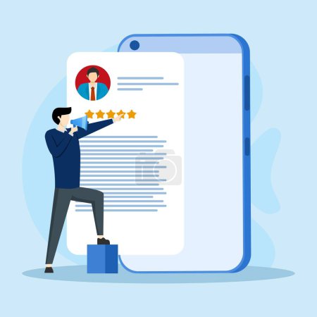 Illustration for Job vacancy concept. The HR manager searches for potential job candidates and analyzes CVs. Job recruitment process concept. Character applying for a job position. Vector illustration. - Royalty Free Image