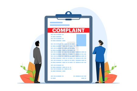 Illustration for Concept of online complaint, Claim petition, Dislike, Bad user experience, Bad review, Negative feedback, Action to resolve the problem. flat vector illustration on white background. - Royalty Free Image