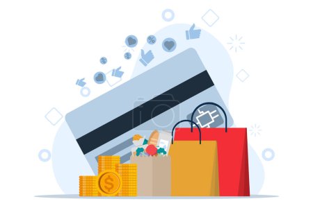 Illustration for Flash sale bonus concept, retail concept, advertising, discount, sale banner, advertising, shopping, online, flat vector design template. - Royalty Free Image