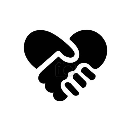 icône plate dessinée à la main pour la paix ou poignée de main