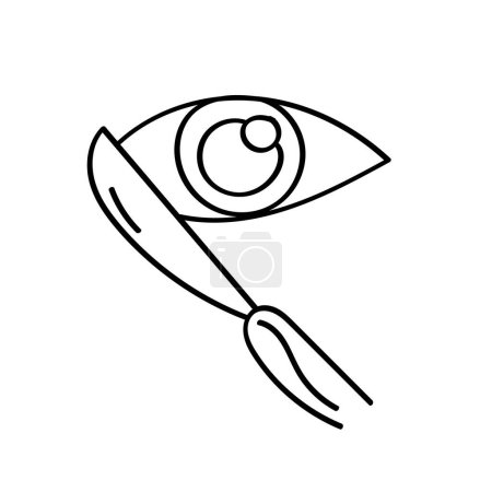 Icono plano dibujado a mano para cirugía ocular