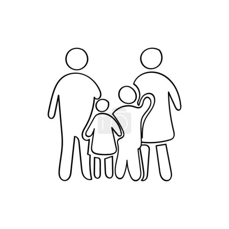 Hand Drawn flat icon for family