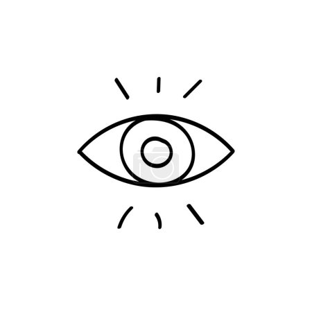 Icono plano dibujado a mano para el ojo