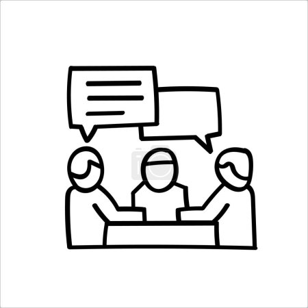 Flat icon of conversation, meeting vector