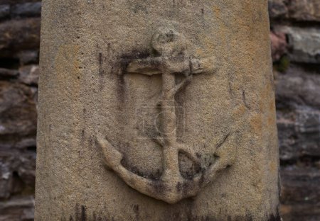 Photo for Monument in the shape of an anchor in Spain - Royalty Free Image