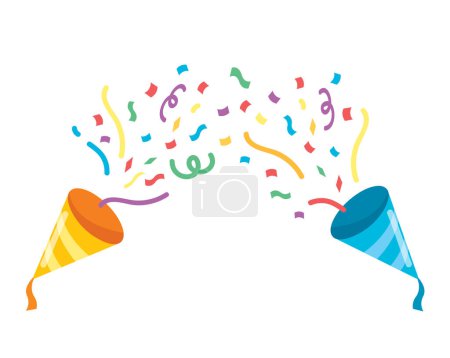Illustration for Party Icon. Confetti popper illustration - Royalty Free Image