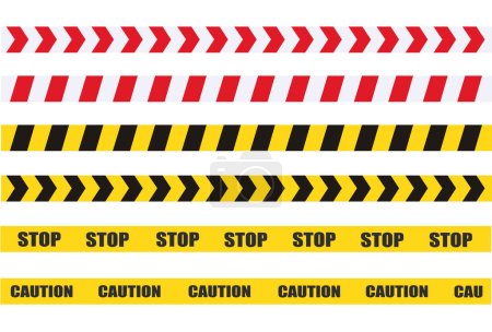 warning tape official crime and danger tapes vector illustration