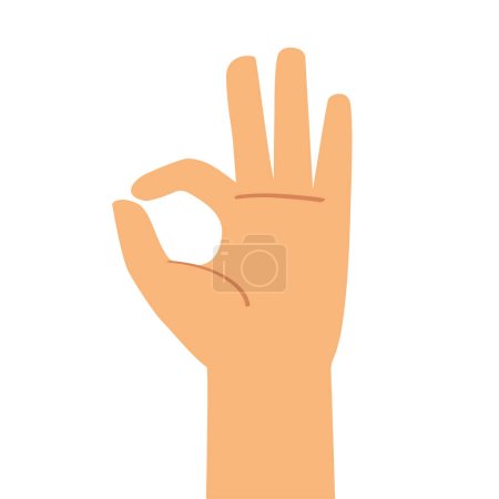 Téléchargez les illustrations : Geste de la main OK signe vectoriel illustration - en licence libre de droit
