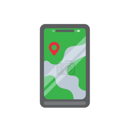 Ilustración de Smartphone with GPS map vector illustration - Imagen libre de derechos