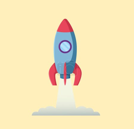 Illustration for Rocket launch. start-up symbol vector illustration - Royalty Free Image