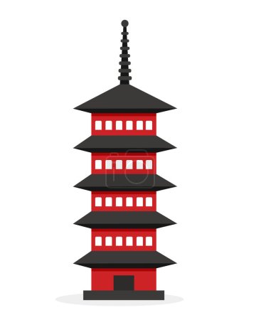 Ilustración de Pagoda Chureito. Japón famoso hito - Imagen libre de derechos
