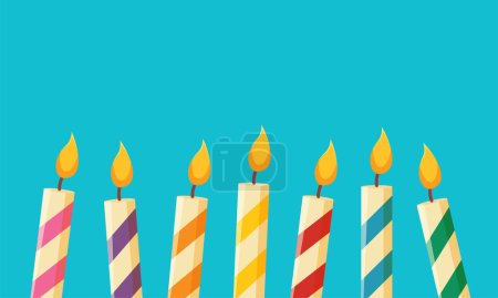 colorful birthday candles vector illustration