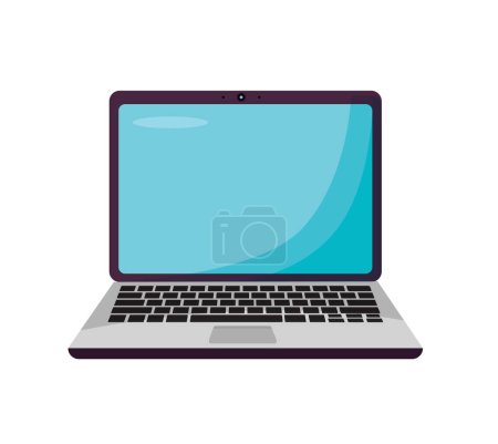 Illustration for Simple computer laptop isolated vector illustration - Royalty Free Image