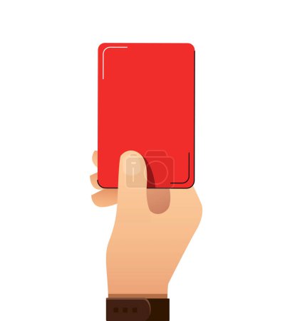 Illustration for Soccer, referees hand with red card - Royalty Free Image