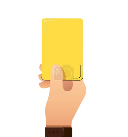 Illustration for Soccer, referees hand with yellow card - Royalty Free Image