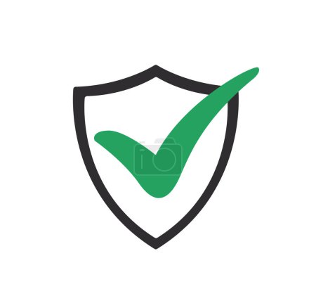 Shield with a checkmark. protection symbol icon vector illustration