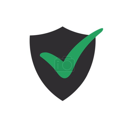 Shield with a checkmark. protection symbol icon vector illustration