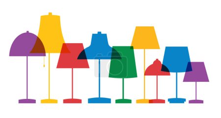 illustration vectorielle de fond de lampe de bureau colorée
