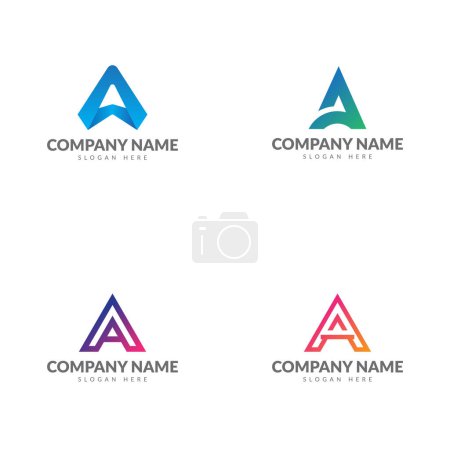 Illustration for Initial letter A logo collection vector design template - Royalty Free Image
