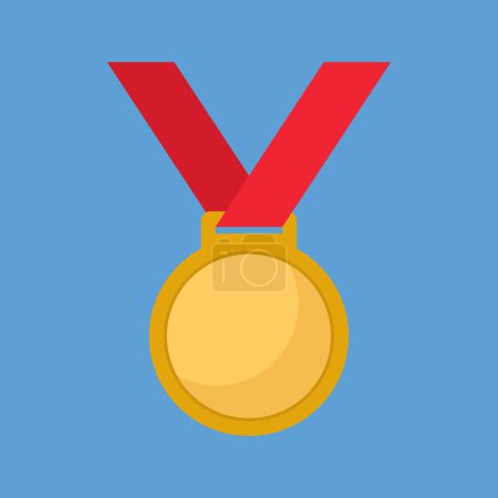 Téléchargez les illustrations : Championship medal icon flat design vector illustration - en licence libre de droit