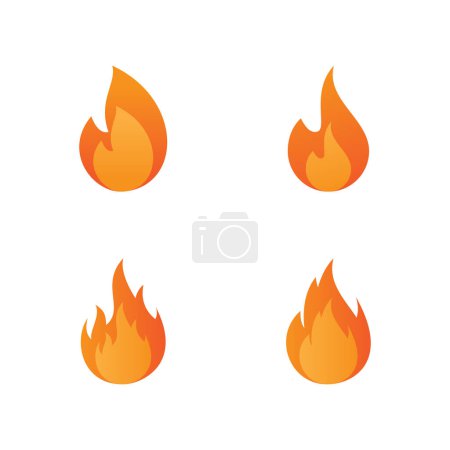 Ilustración de Fire icon set vector design template - Imagen libre de derechos