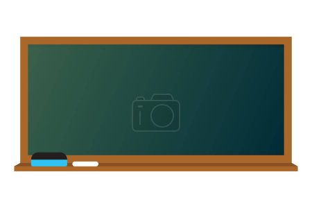 Téléchargez les illustrations : Whiteboard blank school board with chalk and eraser vector design - en licence libre de droit