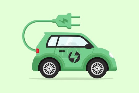 Téléchargez les illustrations : Electric car vector design illustration, environment friendly and future vehicle concept - en licence libre de droit