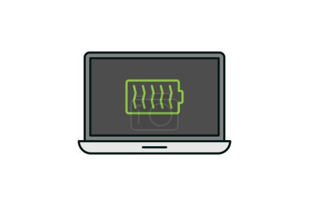 Illustration for Laptop and battery notification icon vector design - Royalty Free Image