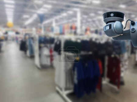 Téléchargez les photos : Caméra de vidéosurveillance espionner le centre commercial - en image libre de droit