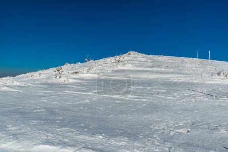 Latiborska hola hill summit in winter Low Tatras mountains in Slovakia
