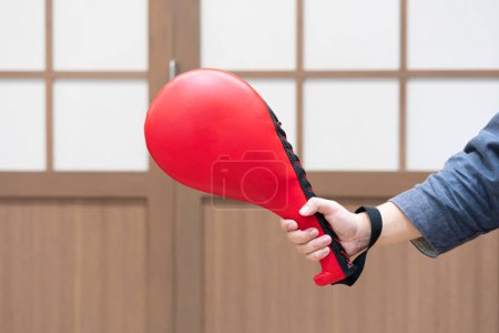 Photo for Red Target for Taekwondo Martial Art Kick and Punch. kick target to practice Martial Arts. - Royalty Free Image