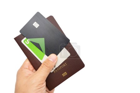 Thai Passport and IC card. vacation, planning budget. travel plan concept. clipping path.
