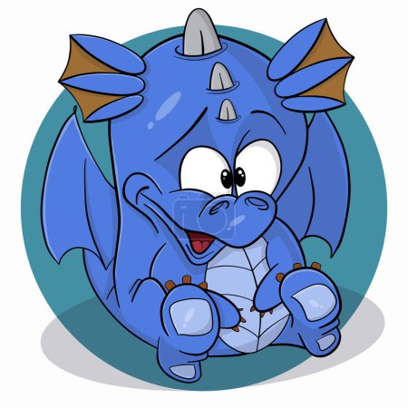 Ilustración de Gráfico vectorial ilustración de El dragón bebé azul - Imagen libre de derechos