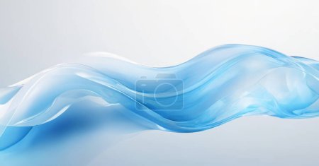 Abstract blue wave design on a white backdrop. Premium wave background for banners, posters or wallpaper.