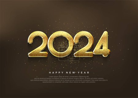 Photo for Happy new year 2024, luxury gold and glitter in 2024 numbers. - Royalty Free Image
