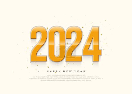Illustration for Happy new year 2024 background for congratulations. - Royalty Free Image