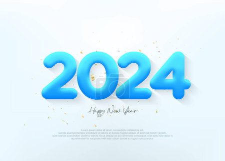 Illustration for Colorful happy new year greetings 2024. - Royalty Free Image
