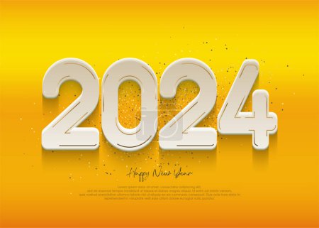 Illustration for Golden new year 2024, thin, luxurious and elegant premium vector background. - Royalty Free Image