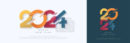 Photo for Colorful number 2024 vector. Happy new year 2024 design with unique colorful numbers. Premium vector design for poster, banner, greeting and new year 2024 celebration. - Royalty Free Image