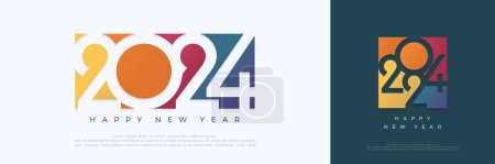 Photo for Happy new year 2024 design. With colorful truncated number illustrations. Premium vector design for poster, banner, greeting and new year 2024 celebration. - Royalty Free Image