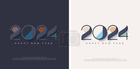 Photo for Classic Design Happy New Year 2024 with unique and latest numbers. Simple and clean with modern colorful colors. Premium design for greetings, posters, banners, social media posts. - Royalty Free Image