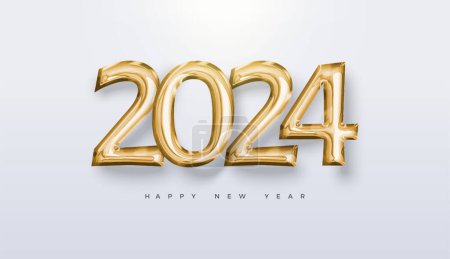 Photo for New year event with elegant gold 2024 number design. Design to celebrate the 2024 new year party. - Royalty Free Image