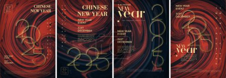 Chinese new year 2025 design. With illustration of red dragon head with white numbers 3d rendering. Premium design vector Chinese happy new year 2025.